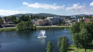 Finnsnes sentrum og Finnsnesvatnet en sommerdag [upl. by Attelahs]