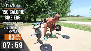 Jacob Heppner Full Crossfit Workout  Terrible Bike Erg amp Thrusters Workout [upl. by Barram]