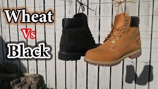 Wheat vs Black Timberlands  Comparison  Onfeet Looks [upl. by Eluj762]