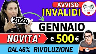 🔴 INVALIDI PARZIALI e TOTALI NOVITÀ GENNAIO 2024 ➡ PENSIONE AUMENTI IMPORTI 500€ ADI BONUS CAREGIVER [upl. by Nerat]