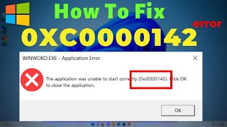 Solution for The Application was unable to start correctly 0xc0000142 Error in Windows 10 11 [upl. by Pavyer]