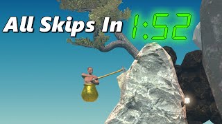 Getting Over It All Skips Speedrun In 152 [upl. by Guerra]