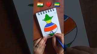 🇮🇳  🇬🇦 flag drawing  Republic day amp Independence day drawing [upl. by Joel]