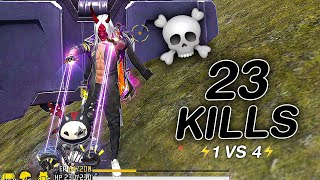 SOLO VS SQUAD  23 KILLS  LETS FIGHT OUTSIDE SAFEZONE😬 [upl. by Jolie]