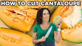 How to Cut Cantaloupe into Slices and Cubes The Easy Way [upl. by Etnoval]