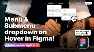 How to create a submenu ✨hover✨ dropdown prototype in Figma file in description👇 [upl. by Adnil]