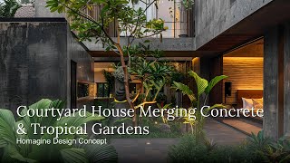 Courtyard House That Combining Brutalist Concrete Structures with Lush Tropical Balinese Gardens [upl. by Piwowar]