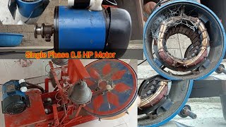 Single phase 05 HP Motor repairing motorrewinding [upl. by Etaner]