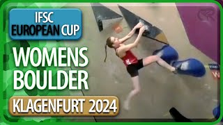 IFSC European Cup  Boulder Finals  Klagenfurt  Womens  2024 [upl. by Lehcyar]