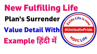 Exide life new fulfilling life insurance guaranteed surrender value  new fulfilling life plan [upl. by Goodden344]