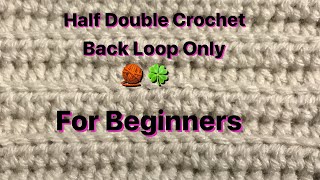 Half double crochet back loop only for beginners [upl. by Aneer]