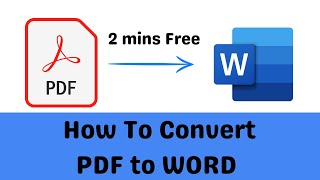 How to Convert PDF to Word FREE [upl. by Nwahsav571]