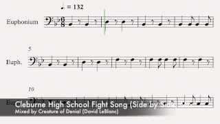 Cleburne High School Fight Song Side by Side [upl. by Anivlac]