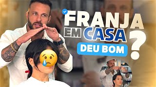 Dica de como cortar a franja do momento em casa ✂️ [upl. by Bast]