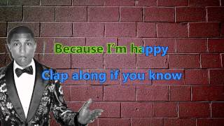 Pharrell Williams  Happy Karaoke amp Instrumental Singalong with lyrics [upl. by Anadal840]