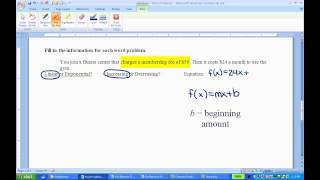 Writing equations for linear and exponential word problems [upl. by Arraeis]