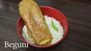 Beguni Recipe  Bengali Style Crispy Beguni Recipe [upl. by Tobe]