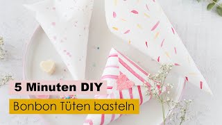 Bonbontüten basteln  DIY Geschenkt zum Muttertag ✂️  5 Minuten DIY [upl. by Leiram]