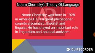 Noam Chomskys Theory Of Language  Noam Chomsky  Learn in English  AR ENGLISH LAB [upl. by Heck]