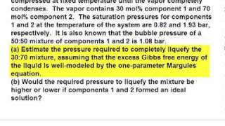 Determine Bubble Pressure using a Margules Expression [upl. by Orpha]