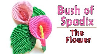 Macrame tutorial  3D Bush of spadix part 1  The flower  Hướng dẫn thắt dây hình bụi hoa môn [upl. by Thoer]