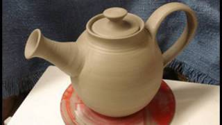 Throwing  making a clay pottery tea pot on the wheel how to make demo [upl. by Duntson]