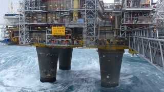 north sea storm Oseberg Alpha 23012014 [upl. by Ahsiekrats168]