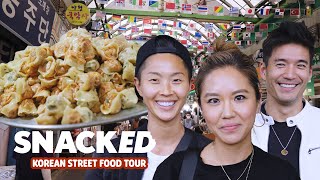 Pro Chefs Tour Seouls Legendary Korean Street Food Market  Snacked [upl. by Kcirdle]