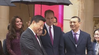 Prince William asks Chinas President if he wants to test drive an Aston Martin [upl. by Eener]