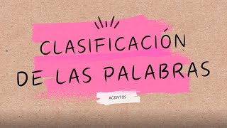 Clasificación de las palabras [upl. by Brandais622]