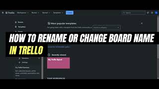 How to Change Board Name and Rename in Trello  Easy Guide [upl. by Crescint]