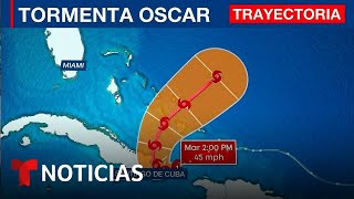 El huracán Oscar toca tierra en el extremo nororiental de Cuba  Noticias Telemundo [upl. by Arehsat587]