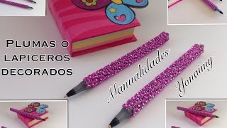 PLUMAS LAPICEROS O BOLIGRAFOS DECORADOS DIY [upl. by Solorac]