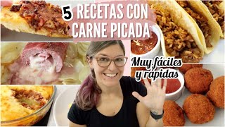 5 RECETAS con CARNE PICADA Fáciles y Rápidas [upl. by Gio524]