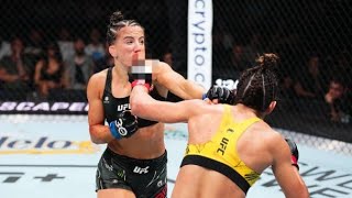 Maycee Barber TKOs Amanda Ribas in a brutal bloody brawl – UFC Jacksonville Highlights [upl. by Nirag]