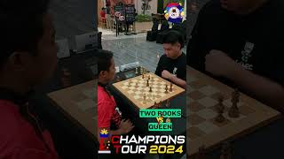 Intense Endgame 2 Rooks VS Queen [upl. by Allenod]