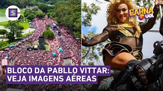 Carnaval 2024 Bloco de Pabllo Vittar é interrompido vídeos mostram imagens aéreas do Ibirapuera [upl. by Adigun]