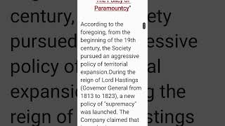 What was The Policy of Paramountcy Class 8 History Chapter 2 [upl. by Airdnola]