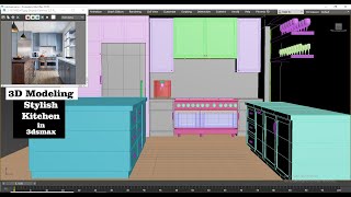 3D Modeling in 3dsmax I How to Model Stylish Kitchen Part 6 [upl. by Auqinu]