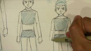 How to Draw Manga Male Body Proportions Teenager to Kid [upl. by Oruhtra606]