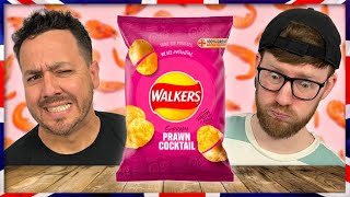 Americans Try BRITISH Walkers Crisps First Time [upl. by Tarabar]