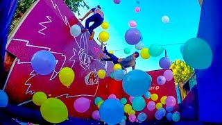 1000 BALLOONS ON A TRAMPOLINE w Sam amp Colby [upl. by Maillw]