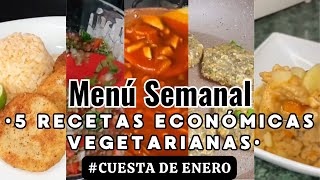 ✅5 RECETAS VEGETARIANAS🥕🥗 MENÚ SEMANAL DE CUESTA DE ENERO P9 🔥 viral like fyp ​⁠parati [upl. by Dragoon]