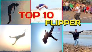 TO 10 FLIPPER NI INDIA🇮🇳 FLIPS amazing flip😲 public relations anishjumpper [upl. by Eiliab]