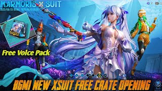 BGMI New Marmoris Xsuit Free Crate Opening  How To Get Free Marmoris Voice Pack amp Marmoris Xsuit [upl. by Arron]