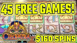 UNBELIEVABLE 45 FREE GAMES 💵 MASSIVE HIGH LIMIT CLEOPATRA SLOT JACKPOT [upl. by Thordis905]