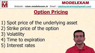 Option Pricing  Factors Affecting Option Premium  Equity Derivatives [upl. by Clarkin]