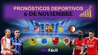 ✅⚽ PRONOSTICOS DEPORTIVOS MIERCOLES 6 DE NOVIEMBRE  UEFA CHAMPIONS LEAGUE [upl. by Sewel]