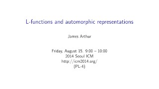 ICM2014 VideoSeries PL4 James Arthur on Aug15Fri [upl. by Yeleen799]