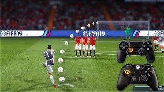 FIFA 19 ALL FREE KICKS TUTORIAL  TRIVELA KNUCKLEBALLPOWER RABONA [upl. by Nirual]